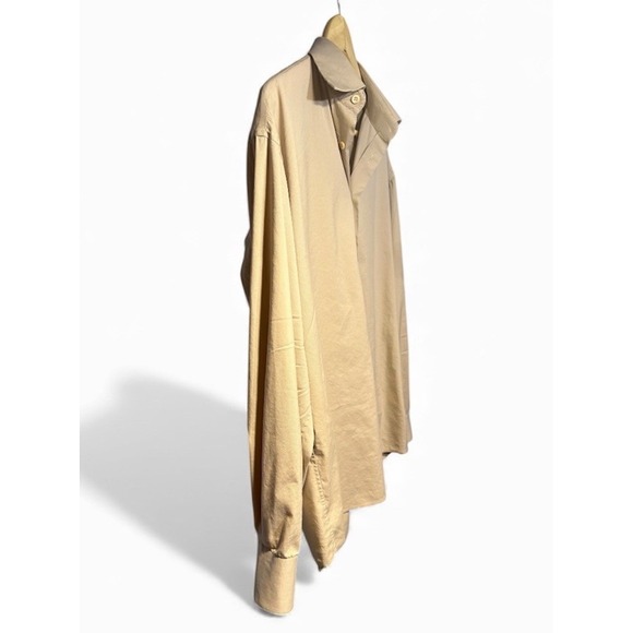 Vintage PRADA Made Italy Beige Stretch, Collar Lng Sleeve Dress Shirt 39"15-1/2" - Picture 5 of 16